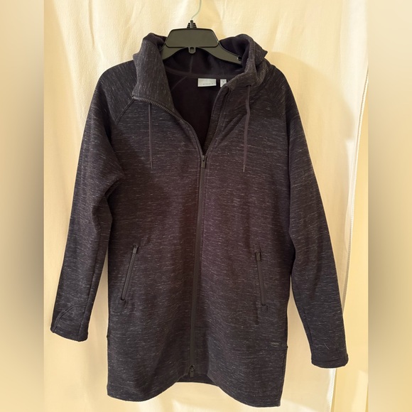 Athleta Jackets & Blazers - Athleta Stronger Long Black Full-Zip Hooded Sweatshirt Jacket